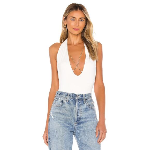 Superdown Jewels Cross Front Bodysuit - S - Picture 1 of 5
